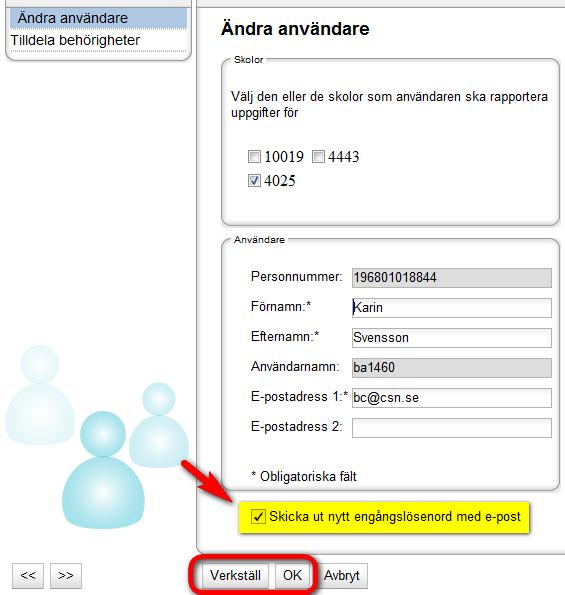 Ändra användare 5.