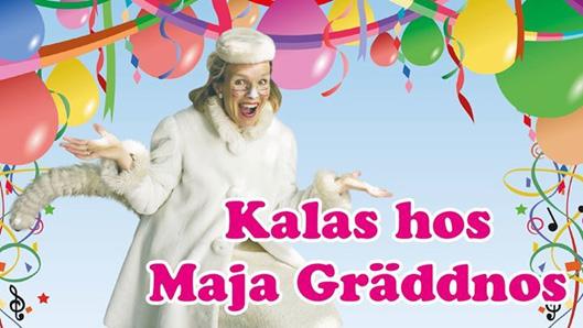 Familjeföreställning Kalas hos Maja Gräddnos Söndag 7 oktober kl. 14.00 En musikteater med Pelle Svanslös, Maja, Måns, Bill och Bull. Maja fyller år och bjuder sina vänner på ett hejdundrande kalas.