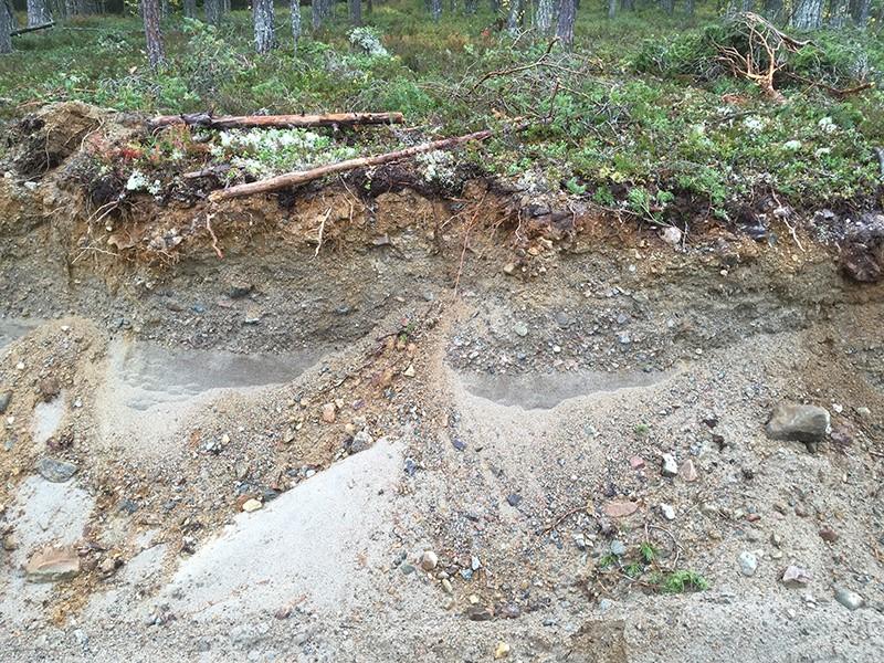 Vägen är belägen i närheten av Mellansjö söder om Ånge. Terrassen består av sandigt-grusigt sediment. Materialtypen varierar kraftigt i området som utgörs av ett torrlagt utströmningsområde.