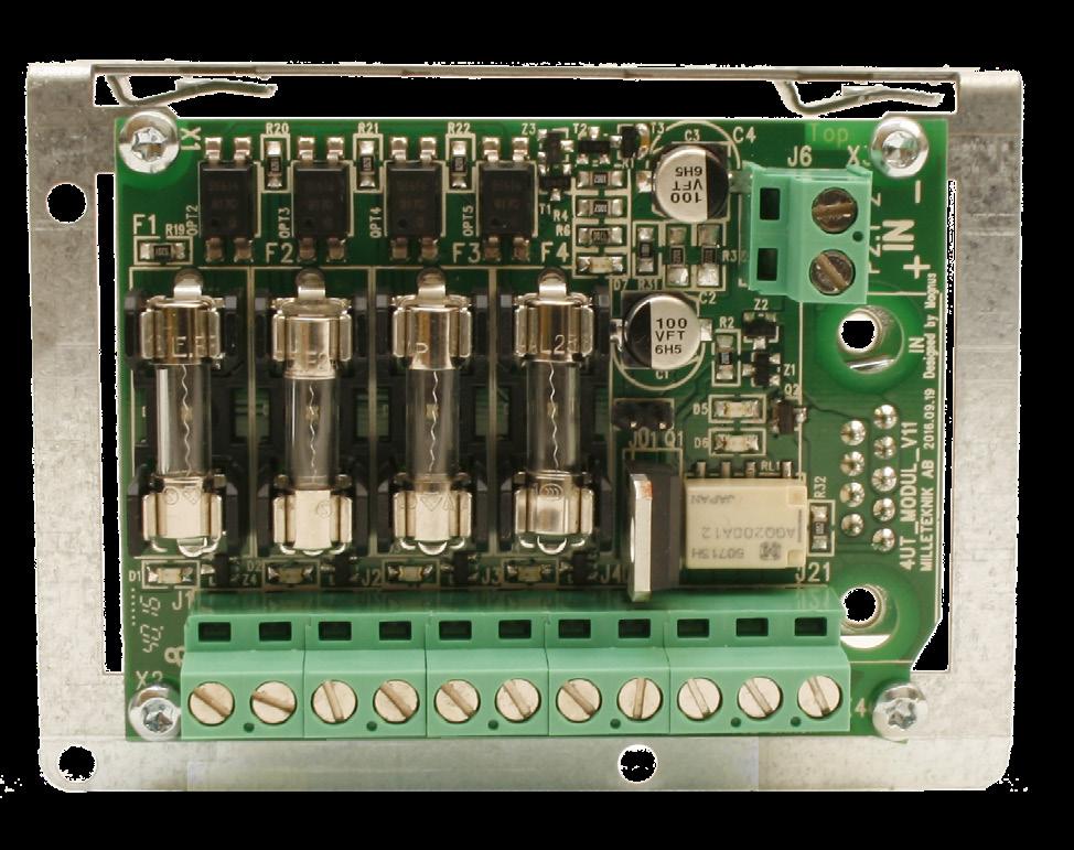 TILLVAL - för ECO montering XXS2 i enhet Tillvalskort Beskrivning Tillgänglig till E-nummer T-4UT L 4 st 1-poligt avsäkrade utgångar SX XXS T - DCDC 12V 1A L DC/DC modul XS XXS T - SPD L Åskskydd XS