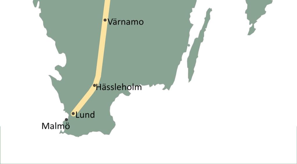 Ingen sträckning via Mölndal och Ulricehamn Komplicerad
