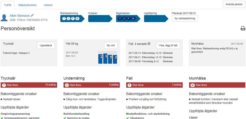 Klarmarkera när registreringen av Uppföljningen är klar. Spara om registreringen av Uppföljning inte är klar och du vill fortsätta registreringen vid senare tillfälle.