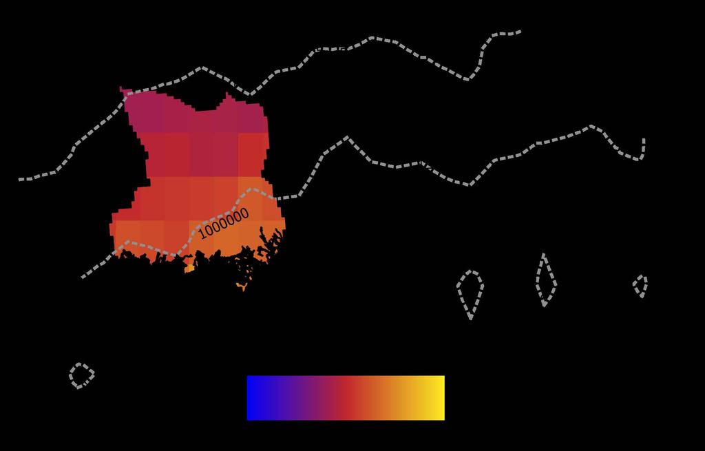 B4. Karlshamn I Karlshamns kommun har.5 och 1.6 km 2 identifierats lämpliga för installation av solceller i scenario A respektive B 1, vilket motsvarar 8 och 218 GWh producerad solel per år.