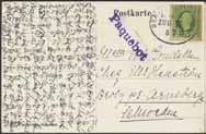 German boxed cancellation AUS SCHWEDEN PER STRALSUND on Swedish stamp, 20 öre Oscar II, on cover sent to France. Arrival pmk LYON RHONE 17.