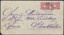 German oval TPO cancellation BERLIN SASSNITZ BAHNPOST ZUG 18 on four Swedish postcards franked with either 5 öre Oscar II or 5 öre Gustaf V in Medallion, together with single line cancellation 1169K