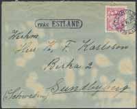 Norwegian cancellation BUREAU REEXP. DE CHRISTIANIA (with CH, abbreviated) x.v.84 on Swedish stamp 12 öre Circle type perf 13, on cover sent to Norway. Somewhat carelessly opened.