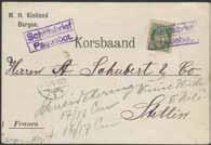 The card is dated Kjöbenhavn 20/10 1887 and sent to Norway with arrival CHRISTIANIA 22.X.86. Notation Hastar! (= hurry!). Crease through the value stamp.