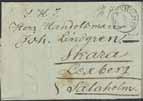 Postal: 800:- 500:- 46K 47K 48K STOCKHOLM. Sju brev/omslag sända 1833-1846. Postal: minst 600:-.