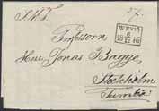 brev/omslag sända till Stockholm resp. Vetlanda, 1836 1837. (5). Postal: 1300:- 500:- 54K WEXIÖ 15.