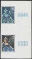 1735 1736 1737 1738 1739 1743 1744 1746 1747 1747K Mi1203 Monaco Cathérine de Brignole-Sale 4,00 (Fr.). GUTTER PAIR, (imperforated) with plate-proof and issued stamp. éé 1.