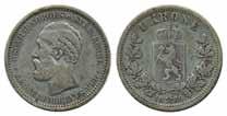 1 500:- 2915 Sieg 58 (NM39) Norway Oskar II 1 krone 1889. 7,35g. 1/1+ 500:- 2916 Sieg 65 (NM17) Norway Oskar II 2 kroner 1878. 14,64 g. F 500:- 2917 Sieg 65 (NM23) Norway Oskar II 2 kroner 1893.