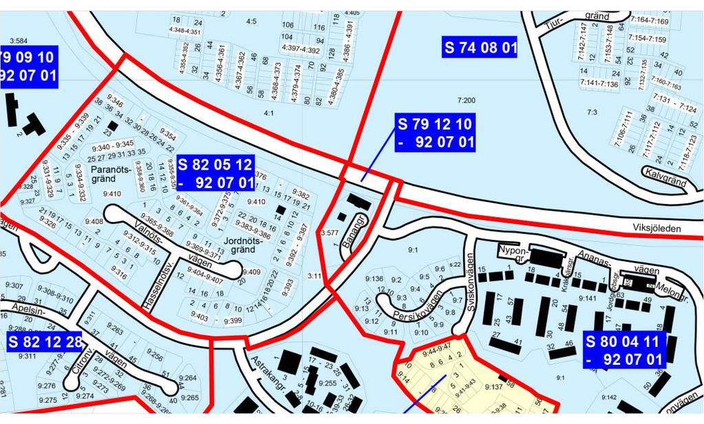 3 (7) delområde V, Fjällen (servicetomt), där redovisas området som område för handelsändamål.