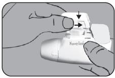 Om du redan använt Novolizer-pulverinhalatorn ska du först avlägsna den tomma kassetten och sedan sätta in den nya.