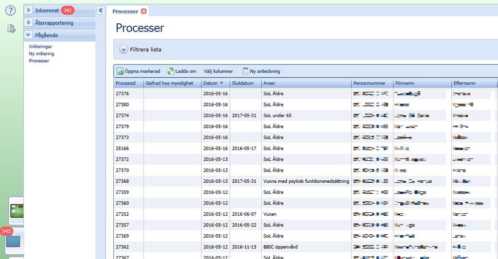 9(6) 7. Via processens kugghjul Navigera dig fram till den process som du vill byta ansvarig på, förslagsvis via processer, klicka då på:.