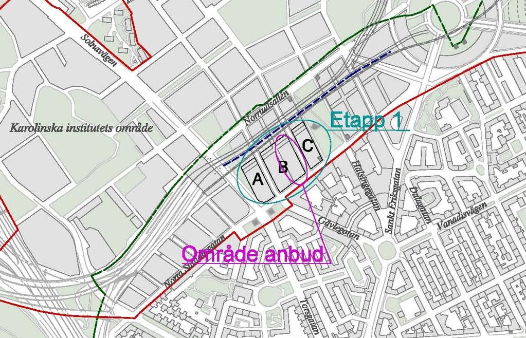 Sida 5 (14) arbetsplatser, nya parker, mötesplatser m.m. Projektet medför en bättre koppling mellan Stockholm och Solna och skapar innovativa miljöer för högre utbildning och forskning.