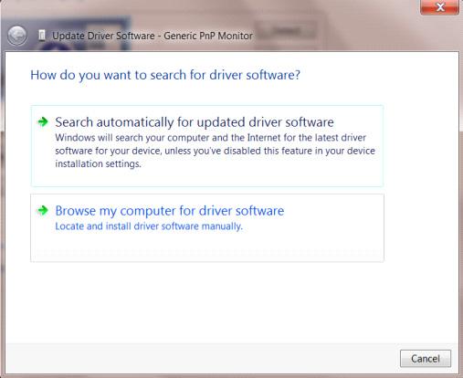 Välj "Let me pick from a list of device drivers on my computer (Låt mig välja från en lista över drivrutiner som finns på datorn)". Klicka på "Have Disk (Har disk)"-knappen.