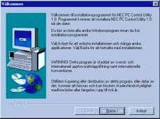 (I grundinställningen är denna ruta alltid markerad.) 3. Klicka på [Installera the PC Card Viewer Utility 1.0]. Installationsmenyn visas.