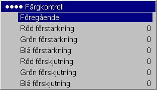 Avancerade inställningar Följande fyra alternativ gäller endast för dator- och komponentkällor. Fas: justerar den horisontella fasen på en datorkälla.