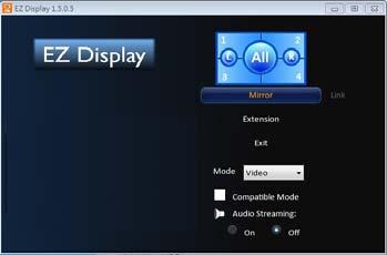 Använda EZ Display i. Delad skärm: Visa upp till fyra datorer eller mobila enheter i Delad skärm med hjälp av knapparna 1, 2, 3, 4 eller 2 bildskärmar med hjälp av L och R-knapparna. ii.