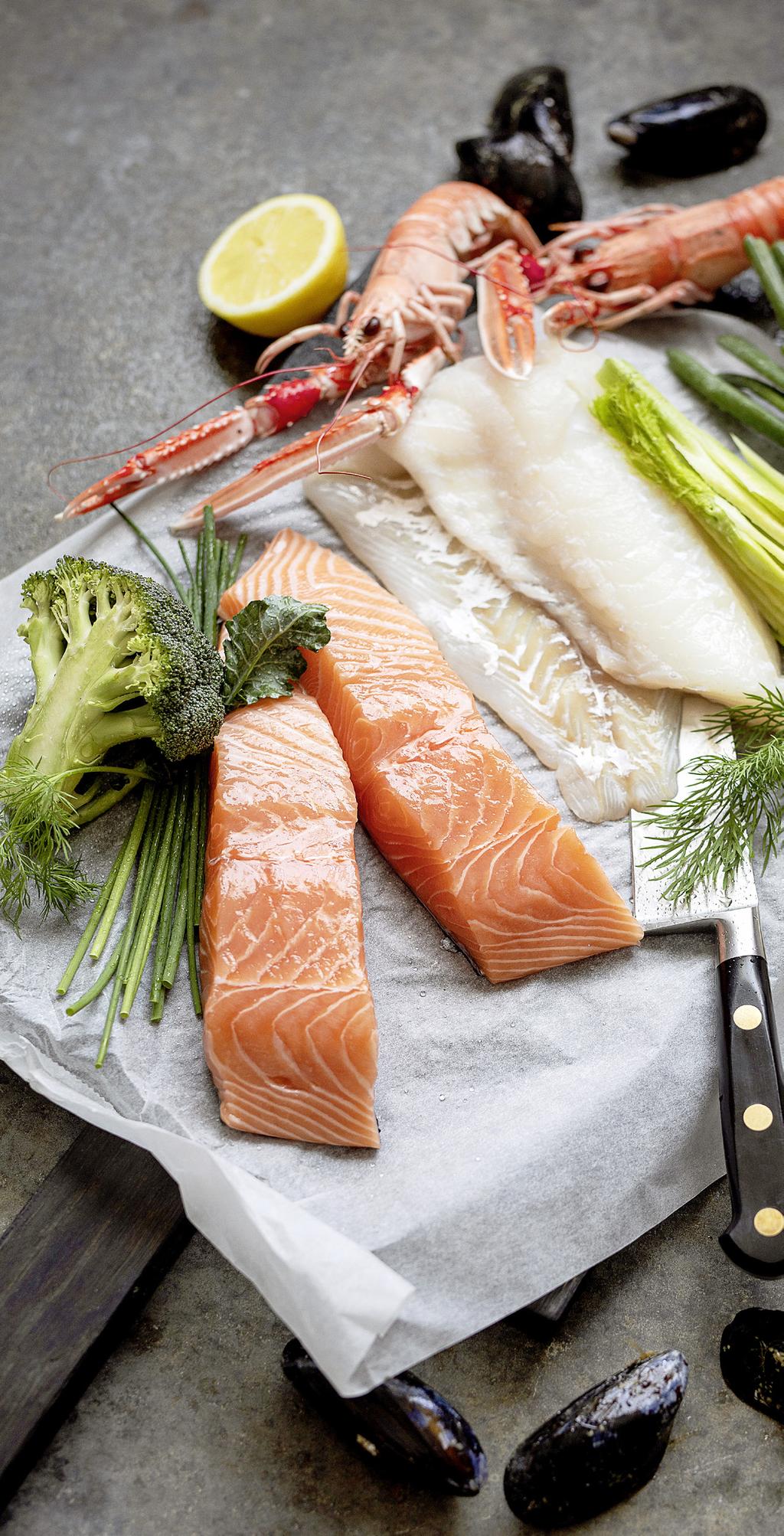 sandskädda Odlad fisk Alla sorter Skaldjur Blåmusslor, räkor, kräftor, krabbklokött, hummer, pilgrimsmusslor Produkter, halv- och helfabrikat