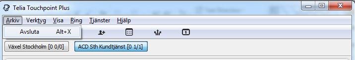 Avsluta Softphone För att stänga programmet helt gå in under Arkiv och