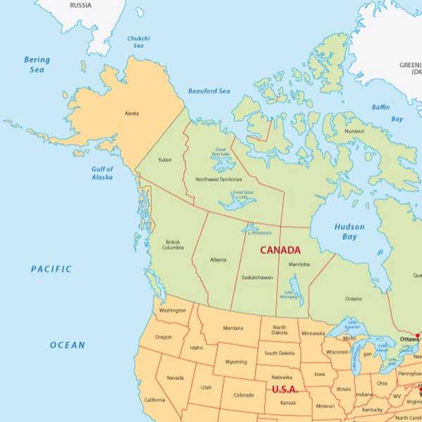 Snabbfakta Alaska Alaska är USA:s till ytan största delstat, belägen i den nordvästra änden av den nordamerikanska kontinenten med Kanada i öster, Norra ishavet i norr, Stilla havet till väster och