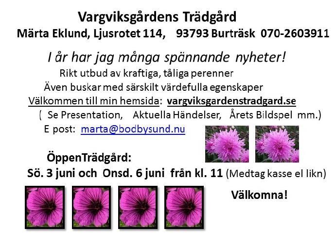 www.vargviksgardenstradgard.se marta@bodbysund.