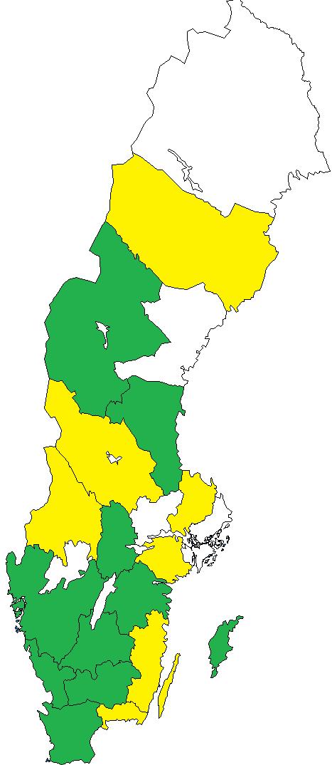 Här nedan finns tre bilder som visar vilken aktör som vid olika år har haft ansvaret för de regionala utvecklingsfrågorna i Sveriges län.