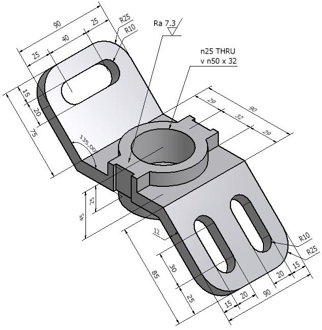 Jagged Cutout Shape Smooth Cutout Shape MÅTTSÄTTA I ISOMETRISKA VYER I Inventor 2008 kan Du placera ut