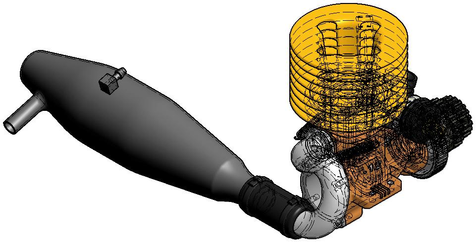 SKYMDA LINJER I SHADED VYER Från och med Inventor 2008 kan Du se skymda linjer i vyer även om Du har valt