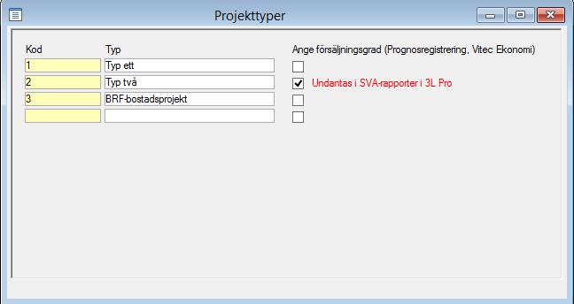 Undanta projekt med projekttyp med försäljningsgrad i rapporter för successiv vinstavräkning. Resultatrapport/redovisningskod (16490) Det uppstod tomma sidor i rapporten i vissa lägen.