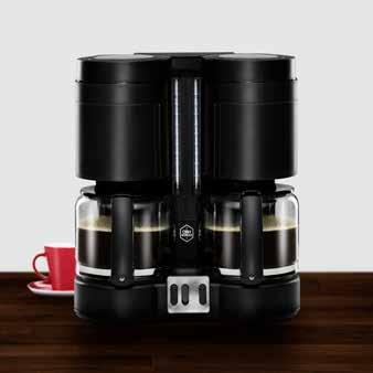 4 L Modell 2296 Modell 2297 Kapacitet: 1,5 l, motsvarande 12 koppar kaffe Avtagbar filterhållare (filterstorlek 1 4) Vattennivåmätare på vattentank samt kanna Automatisk avstängning efter 40 min