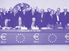 1990 Etapp ett av EMU inleds. 1993 Fördraget om Europeiska unionen (Maastrichtfördraget) träder i kraft.