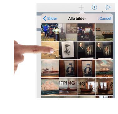 4. Lägg till bilder 2. Tryck på Photos (sv. bilder). 3. Tryck på Camera Roll / alla bilder som gör att du kommer åt bilderna som du tagit med ipaden. 4.