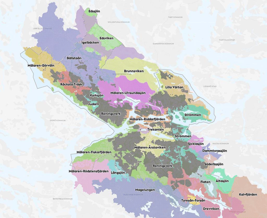 rinner till sjöar, vattendrag och kustvatten eller leds till