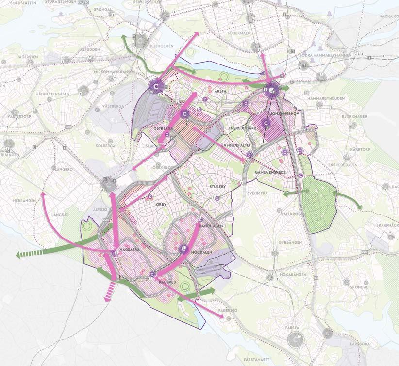 möjligheter med omfattande kompletteringar med bostäder, verksamheter, service och kultur.