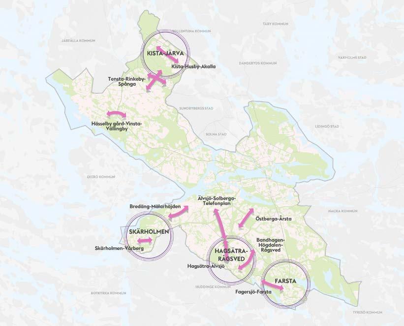 Staden riktar satsningar till ett antal områden och samband för att få genomförandekraft i stadsbyggandet.