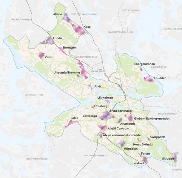 Översiktsplan för Stockholm Godkännandehandling enligt stadsbyggnadsnämndens beslut 667 000 yrkesverksamma personer fanns i Stockholms stad år 2016. på sikt även i Årstaberg och Älvsjö.