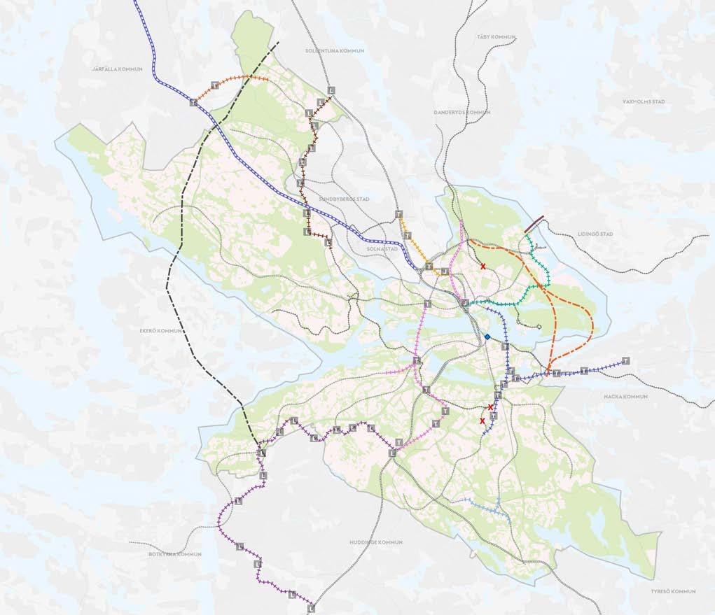 Översiktsplan för Stockholm Godkännandehandling enligt stadsbyggnadsnämndens beslut Kommunikationsstråk Pågående spår- och vägutbyggnad Mälarbanan Tomteboda Kallhäll Stockholmsförhandlingen 2007