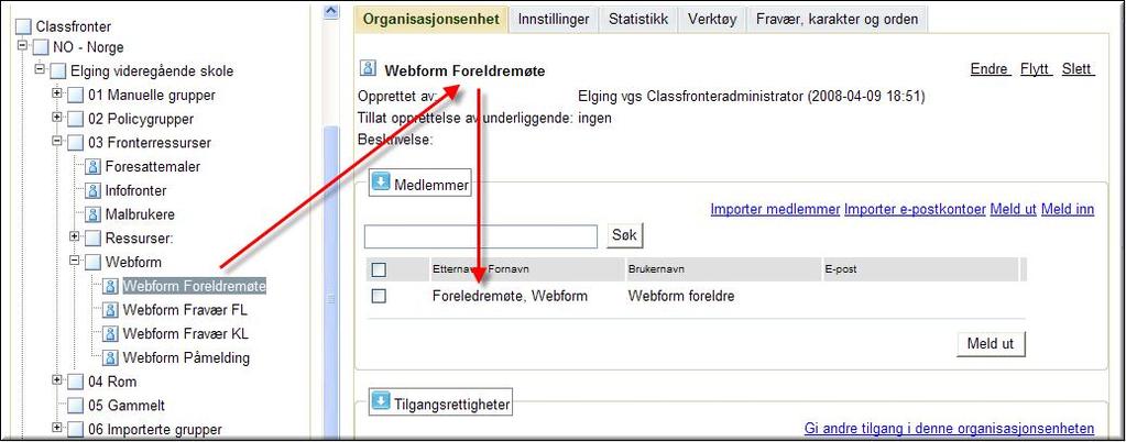 Exempel 3 Föräldraranmälan via extern länk Man kan också använda Webform till kursanmälan, deltagarna på föräldrarmöte osv