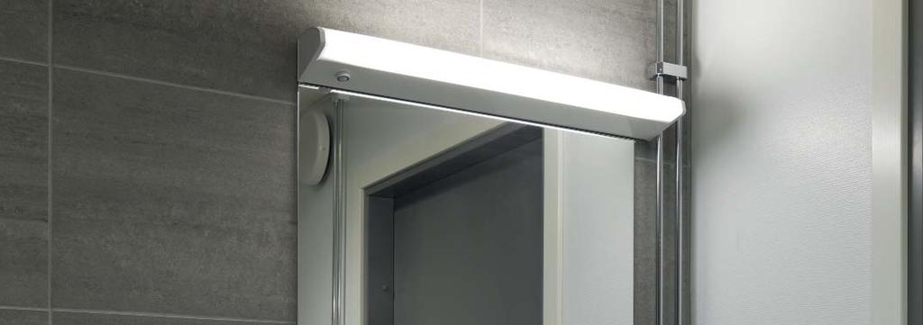 Mimas LED Belysning för badrum och speglar IP44 Mimas LED kännetecknas av en hög funktionalitet och tekniknivå och är anpassad för belysning i badrum och vid speglar.