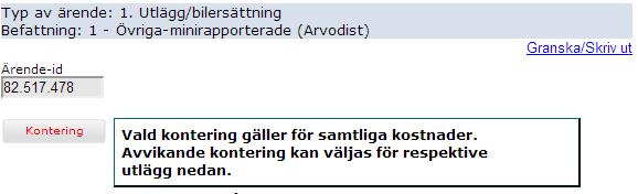 Klicka på Kontering.