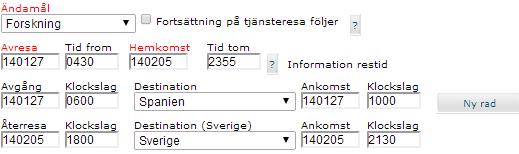 Personalavdelningen 2016-11-09 Sida 16 av 25 Ange eventuell privat övernattning. Ange måltider. Under knappen "Måltider" kryssar du i de måltider som du blivit bjuden på.