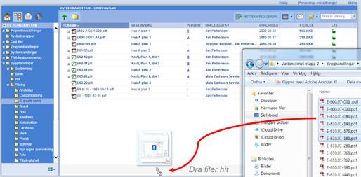 FILVY Ladda upp filer till Byggnet Byggnet Access erbjuder olika sätt att registrera filer.