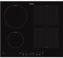 IHI 6160 induktionshäll Sliderstyrning, 4 zoner 210, 210, 160,160 mm, raka kanter, barnlås, booster och restvärmeindikator. Hällskydd ingår och monteras för den som önskar.