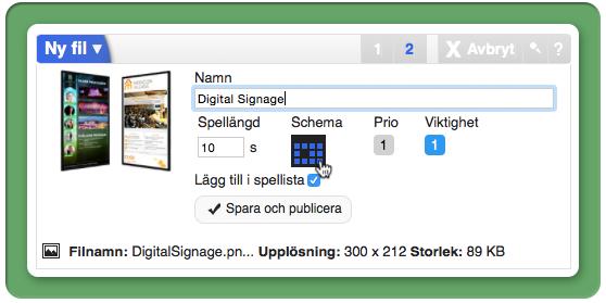 Schemaläggning: QUICKnote Då ni skapat en QUICKnote och klickar på Publicera kommer ni till en schemaläggningsvy. Här kan ni: 1. Ange när materialet ska publiceras. 2.