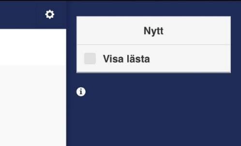 För att se lästa meddelanden, klicka på kugghjulet och välj Visa lästa.