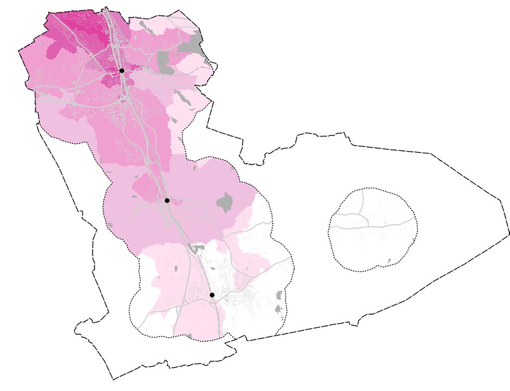 DRIVKRAFTER FÖR KONTOR: REGIONAL TILLGÄNGLIGHET REGIONALT TILLGÄNGLIGHETSINDEX Kontorsföretag värdesätter att lokalisera sig nära många boende.