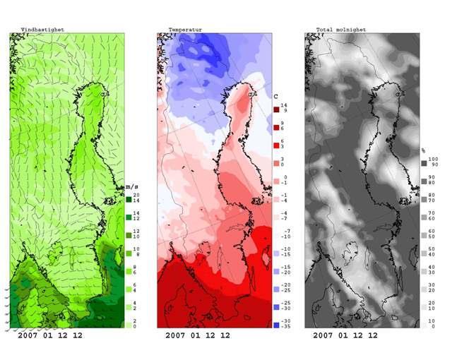 används på SMHI Urban/lokal skala 2D-meteorologiska data från Mesan Mesan: