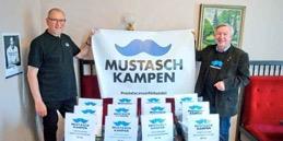Uppvisning av banderoll - Det är otroligt vilket intresse det är för Mustaschkampen i hela Sverige. Nästan varje dag ansluter nya företag. Kent Lewén Prostatacancerföreningen Viktor.